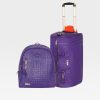 Apollo 2 Backpack & Rolling Duffle Bag Set in Purple