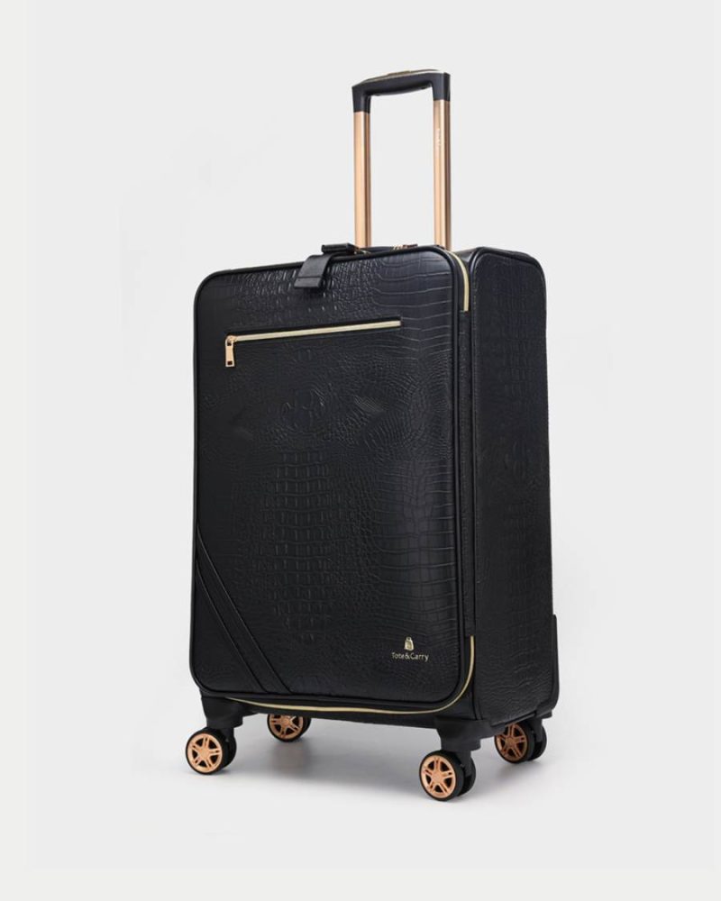 apollo 2 suitcase 2 piece set in black suitcase totecarry 2