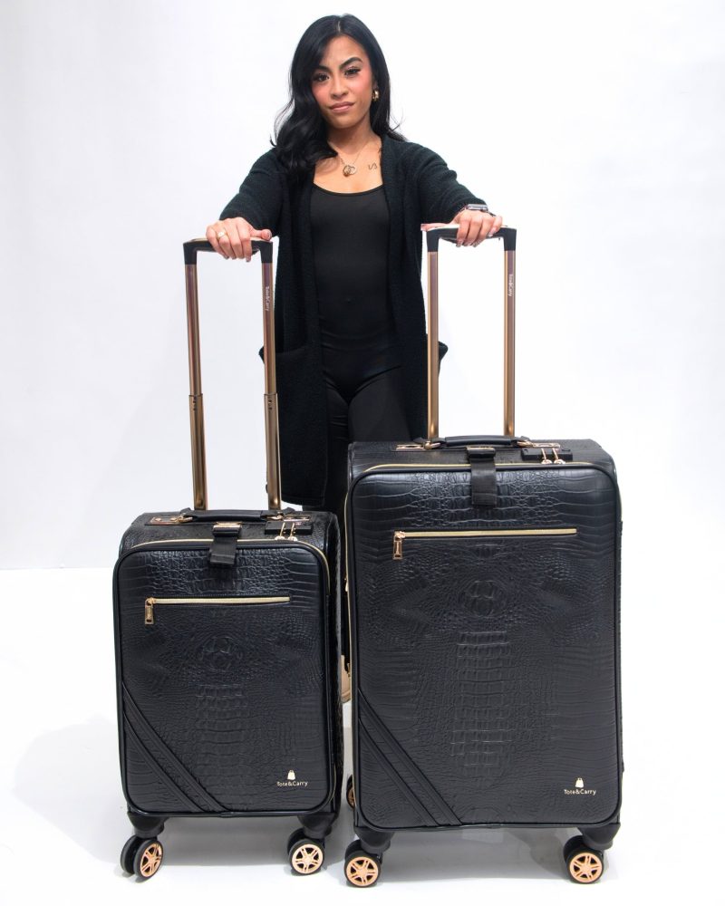 apollo 2 suitcase 2 piece set in black suitcase totecarry 6