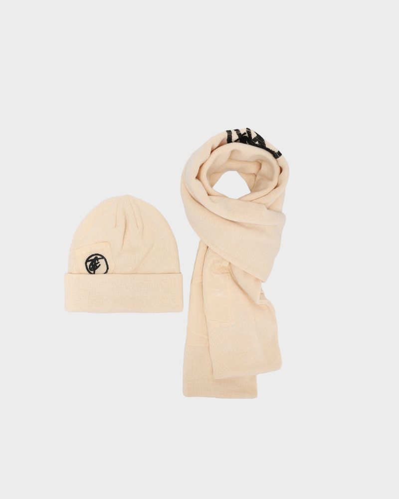 beanie scarf set in cream white apparel men 3