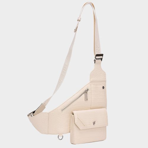 blast off sling bag in cream white sling bag men 2