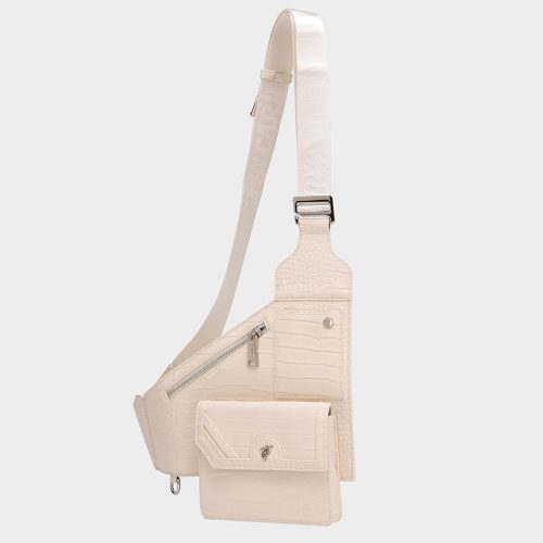 blast off sling bag in cream white sling bag men 3