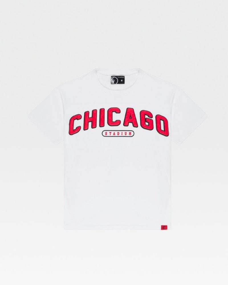 Chicago White and Red Basic Tee