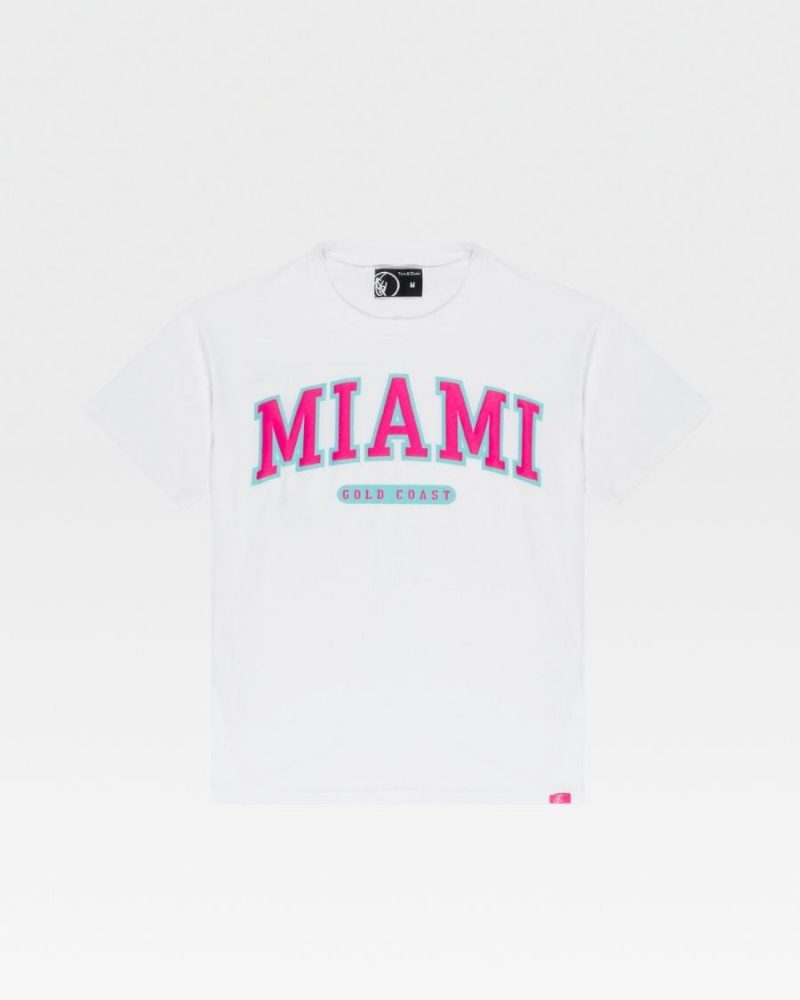 Classic White PINK Miami Travel Tee