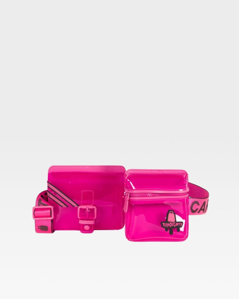 clear duo crossbody bag in neon pink crossbody bag women