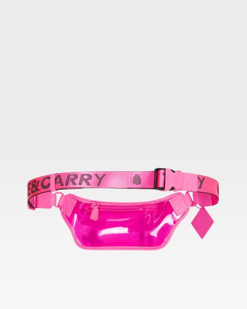 clear mini fanny pack in neon pink fanny pack women 2