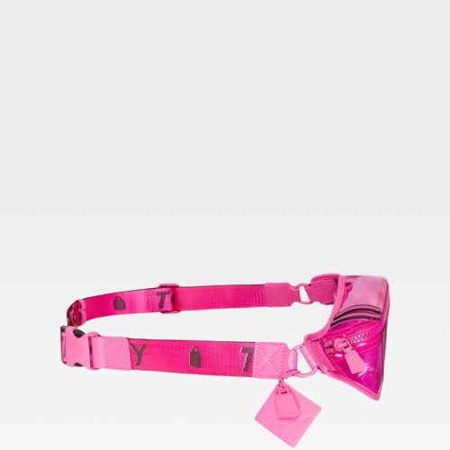 clear mini fanny pack in neon pink fanny pack women 3