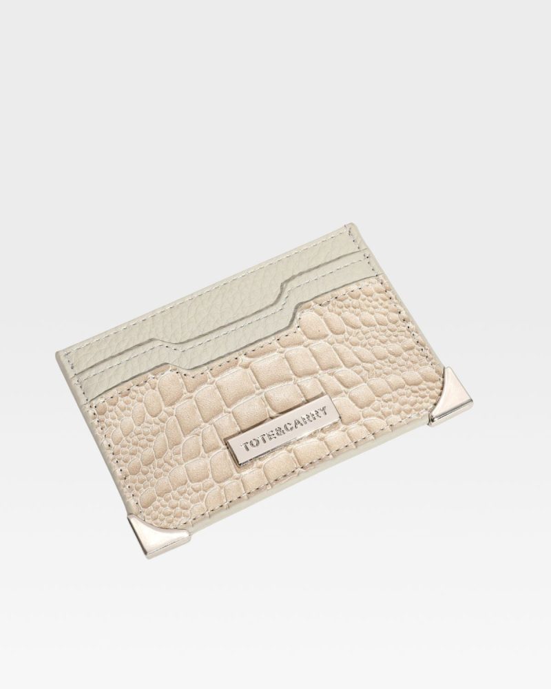 croc card holder wallet in beige wallet men 5