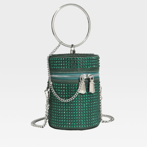 crystal mini barrel bag in green purse women 2