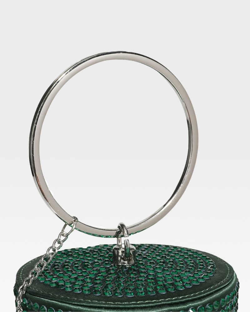 crystal mini barrel bag in green purse women 6