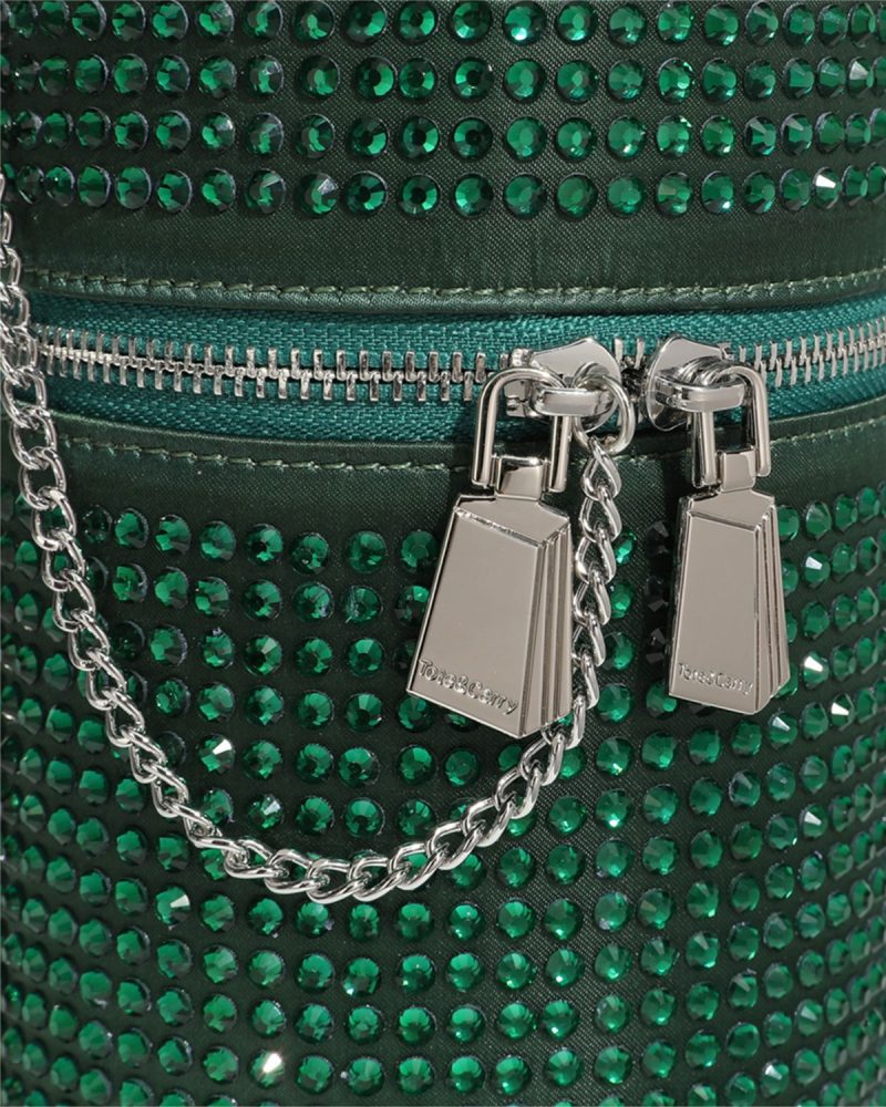 crystal mini barrel bag in green purse women 7