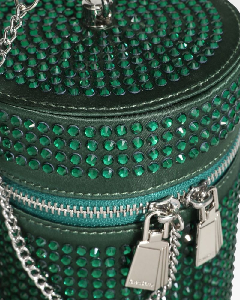 crystal mini barrel bag in green purse women 8