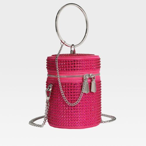 crystal mini barrel bag in pink purse women 2