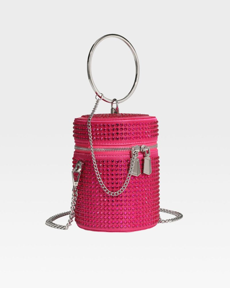 crystal mini barrel bag in pink purse women 2