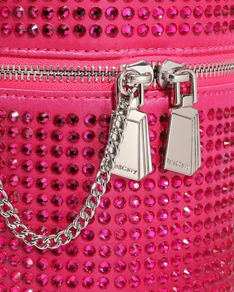 crystal mini barrel bag in pink purse women 7