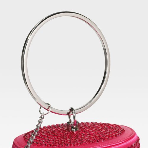 crystal mini barrel bag in pink purse women 9