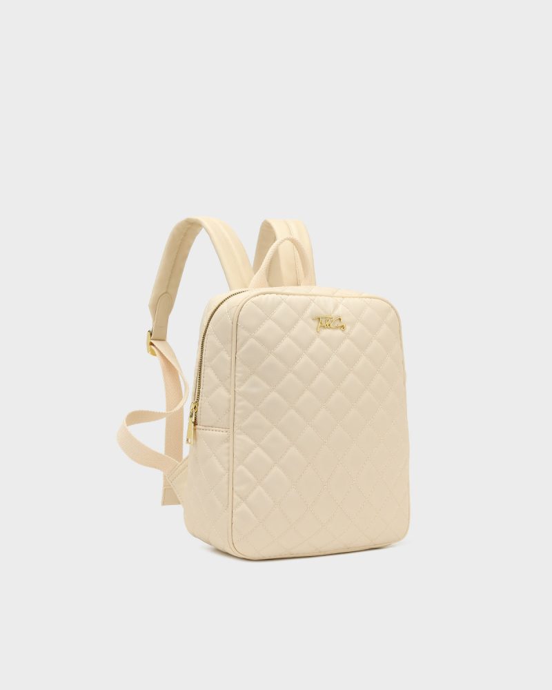 diamond stitch backpack in beige backpack women 2