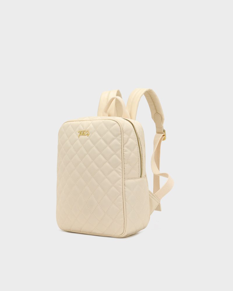 diamond stitch backpack in beige backpack women 3