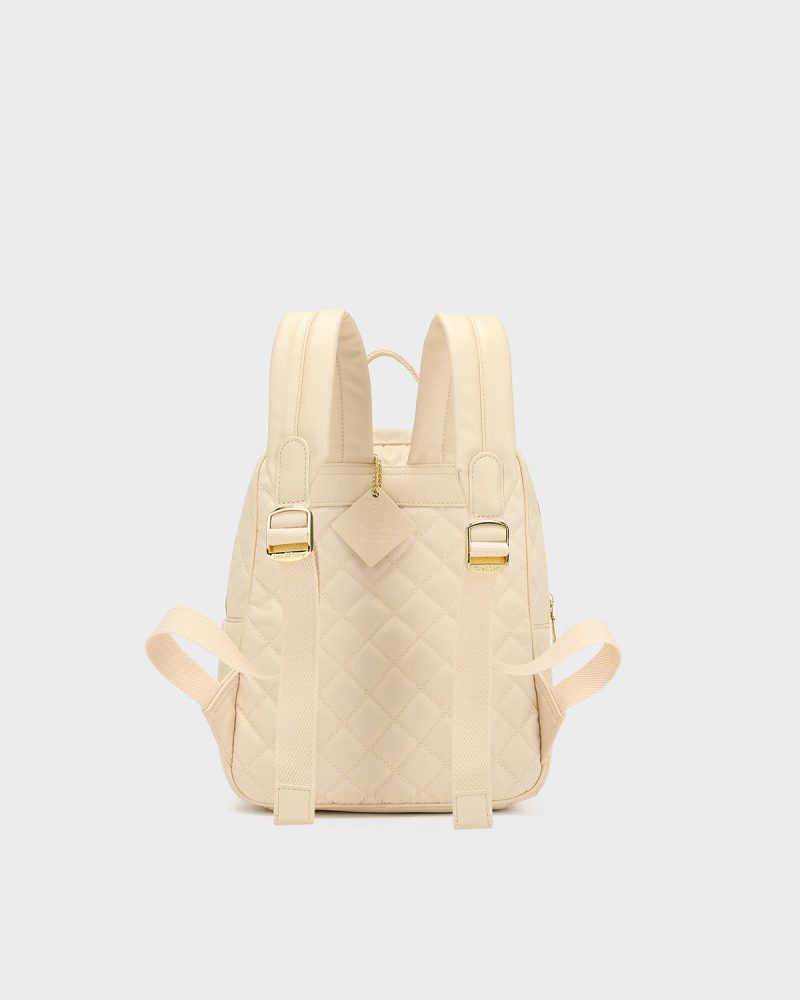 diamond stitch backpack in beige backpack women 4