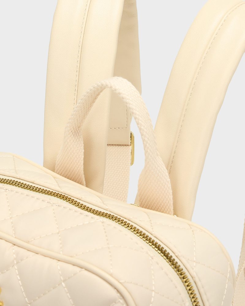 diamond stitch backpack in beige backpack women 7