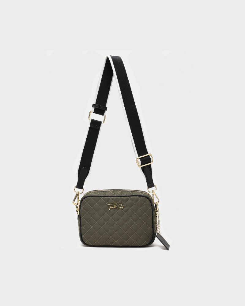 diamond stitch messenger bag in green crossbody bag women