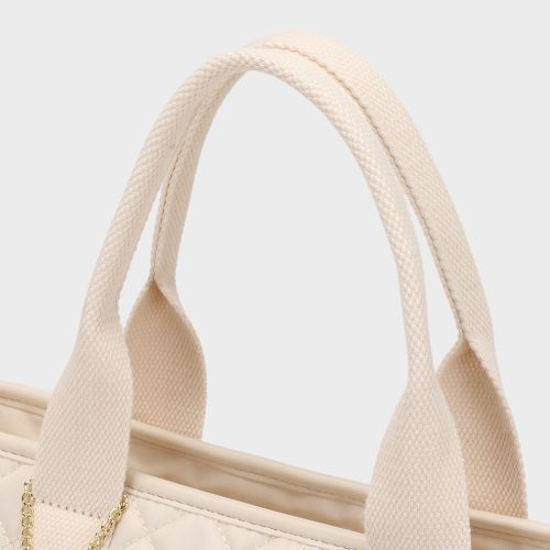 diamond stitch tote bag in beige tote bag women 7