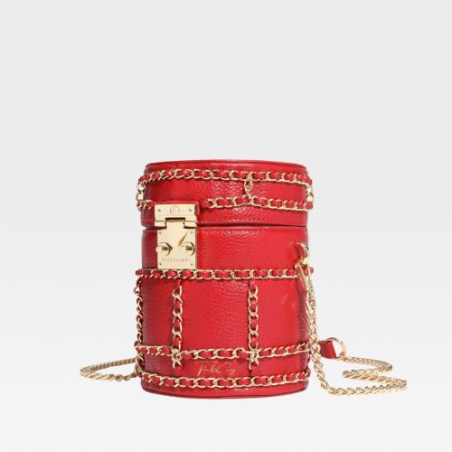 evening mini barrel bag in red purse women 3