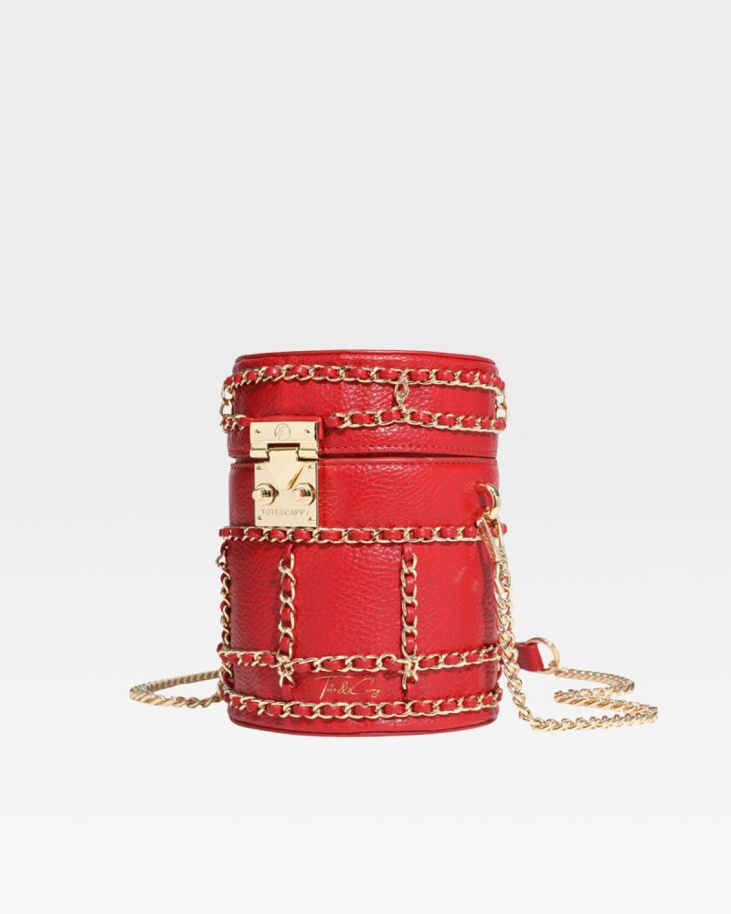 evening mini barrel bag in red purse women 3