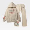 Globetrotter Hoodie & Sweats Set in Beige