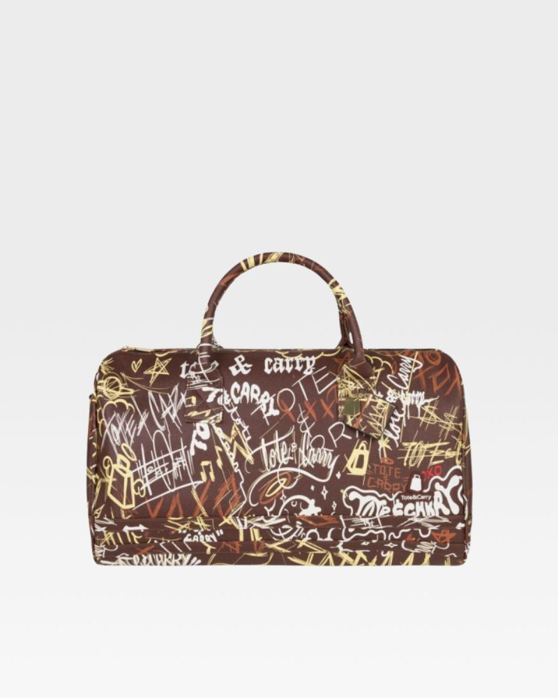 Graffiti Duffle Bag in Chocolate