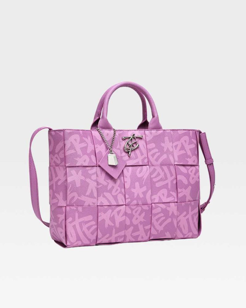 graffiti tote bag in purple tote bag women 2