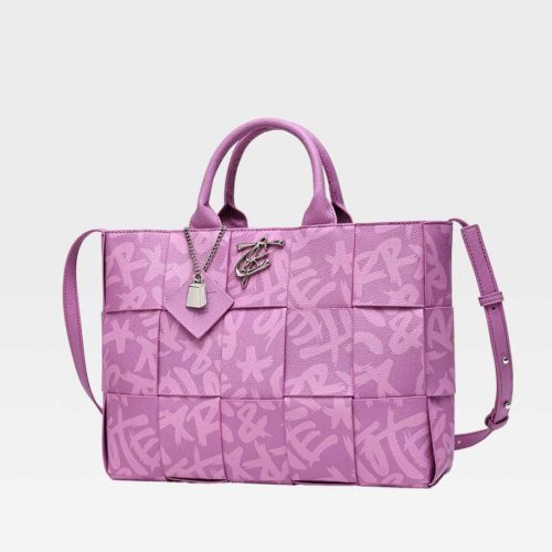 graffiti tote bag in purple tote bag women 3