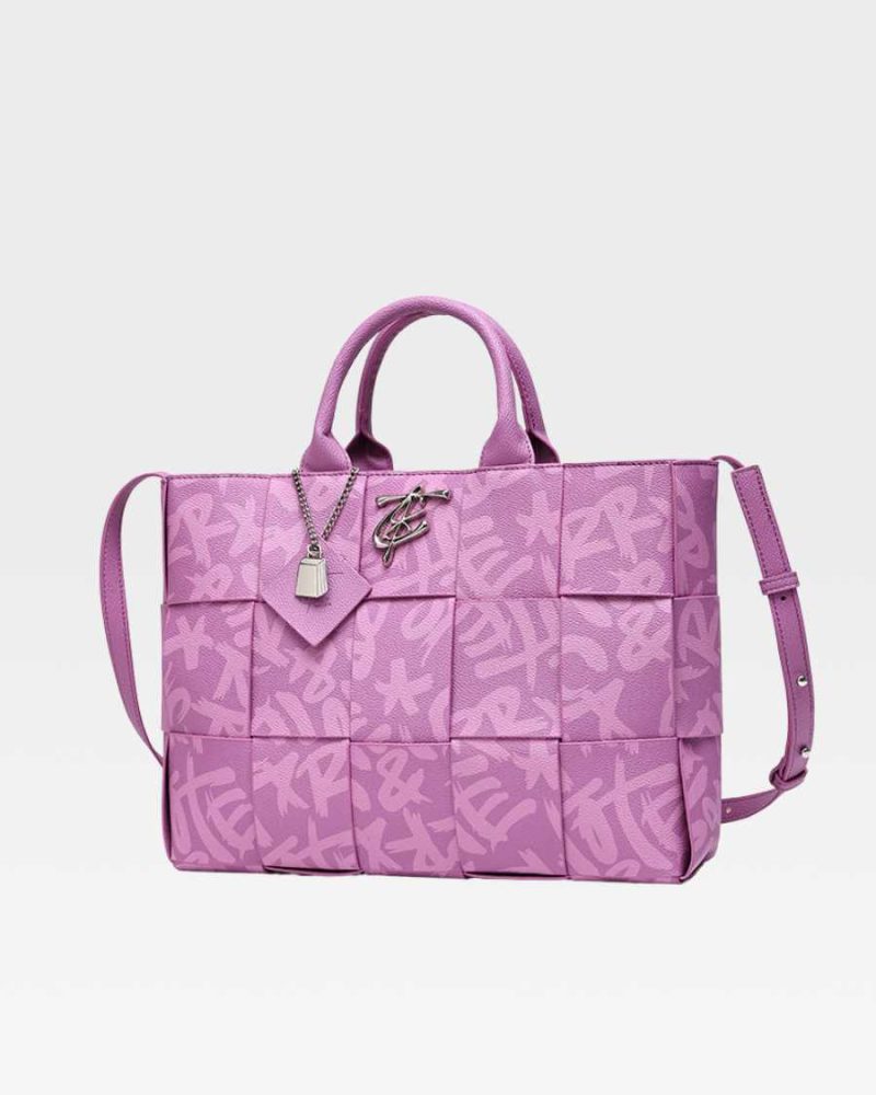 graffiti tote bag in purple tote bag women 3