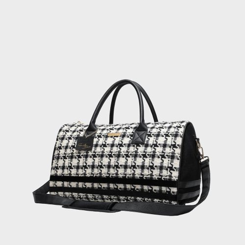 houndstooth duffle bag in black white duffle bag totecarry 3