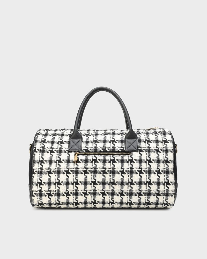 houndstooth duffle bag in black white duffle bag totecarry 4