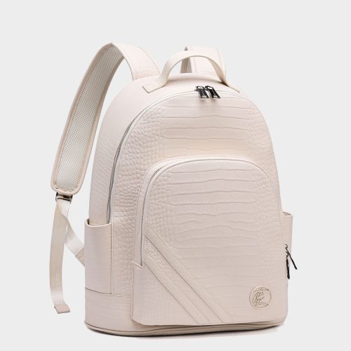 leather backpack in cream white backpack men 2