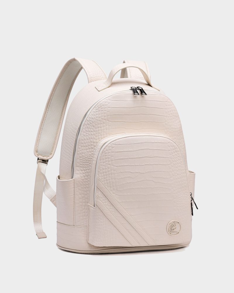 leather backpack in cream white backpack men 2