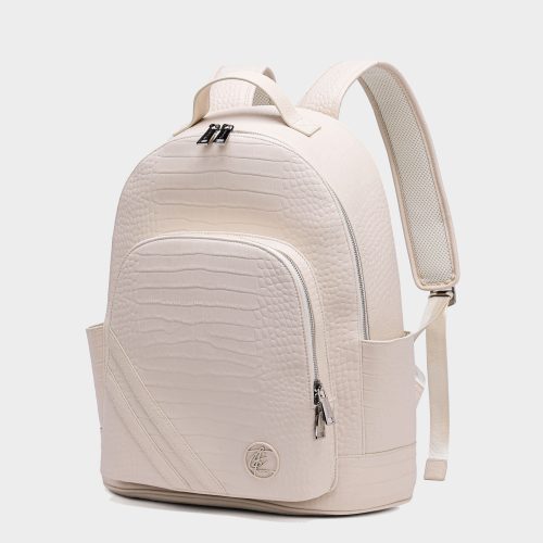 leather backpack in cream white backpack men 3