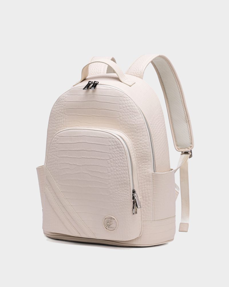 leather backpack in cream white backpack men 3