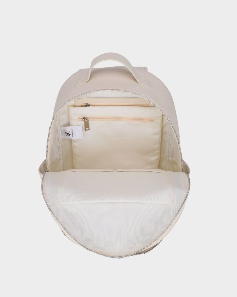 leather backpack in cream white backpack men 6