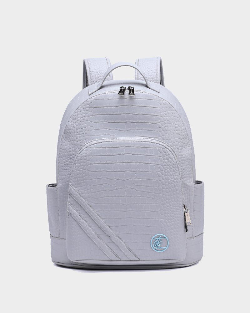 leather backpack in grey backpack men