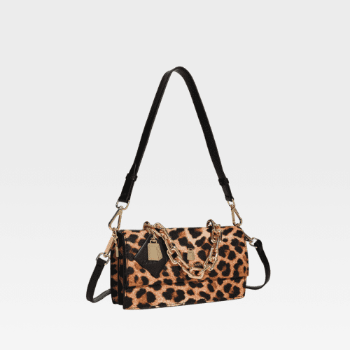 leopard print shoulder bag in beige purse women 2