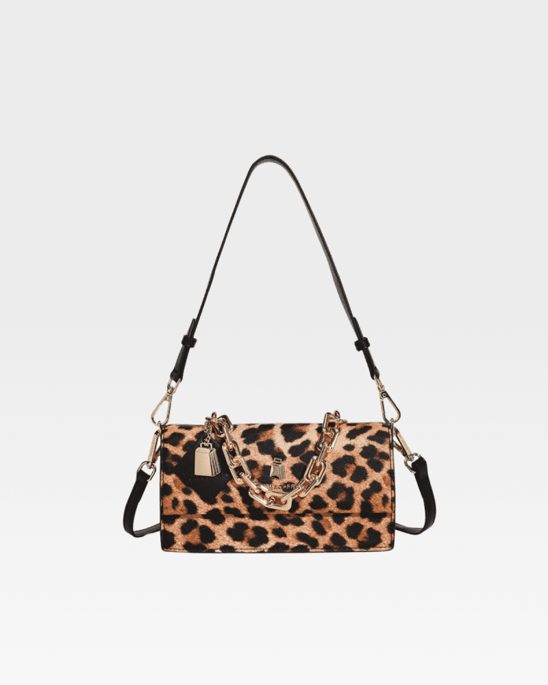 leopard print shoulder bag in beige purse women