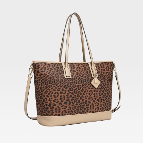 leopard print tote bag in beige tote bag women 2