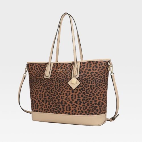 leopard print tote bag in beige tote bag women 3