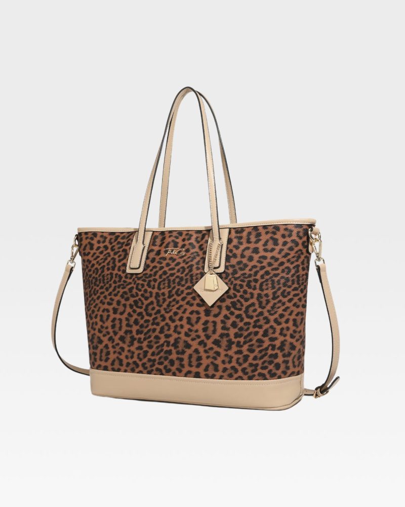 leopard print tote bag in beige tote bag women 3