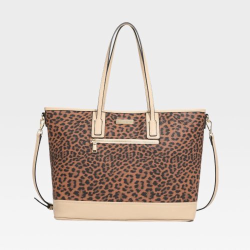 leopard print tote bag in beige tote bag women 4