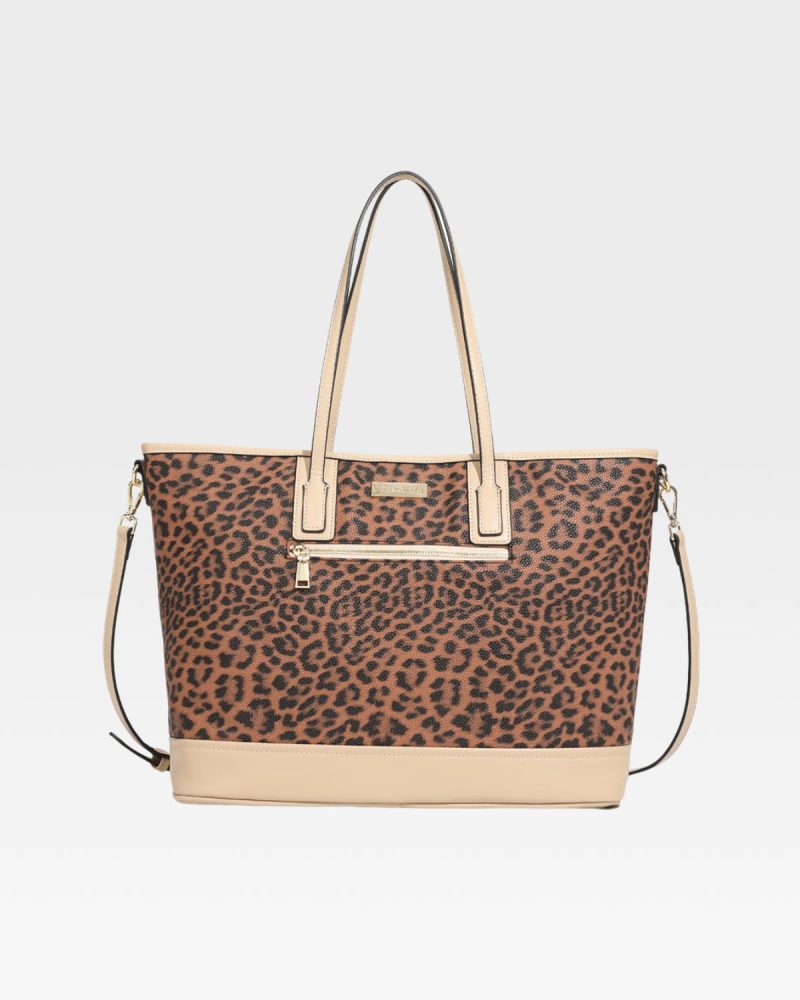 leopard print tote bag in beige tote bag women 4