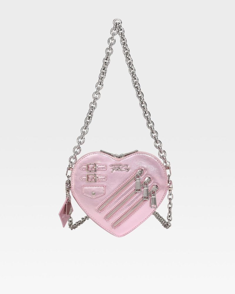 mini heart novelty bag in pink crossbody bag women