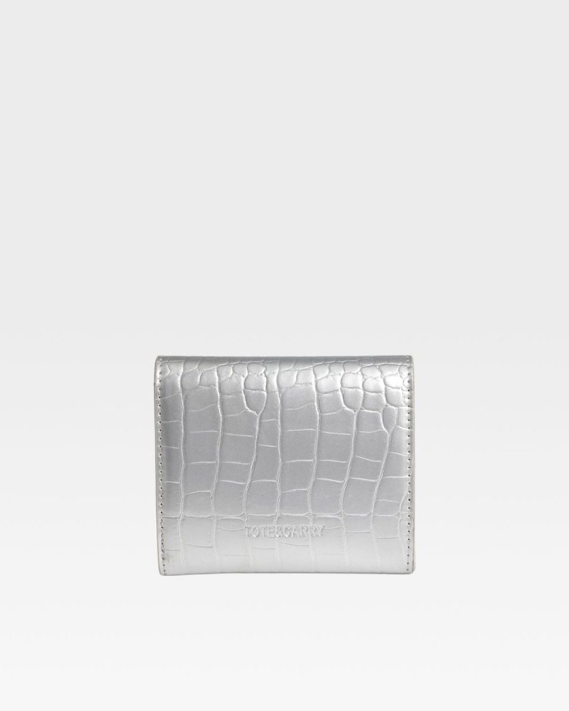 mini leather wallet in silver wallet women 4